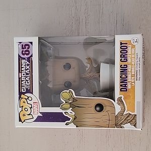 Funko Pop Vinyl Figure Dancing Groot Marvel Disney #65 White Pot